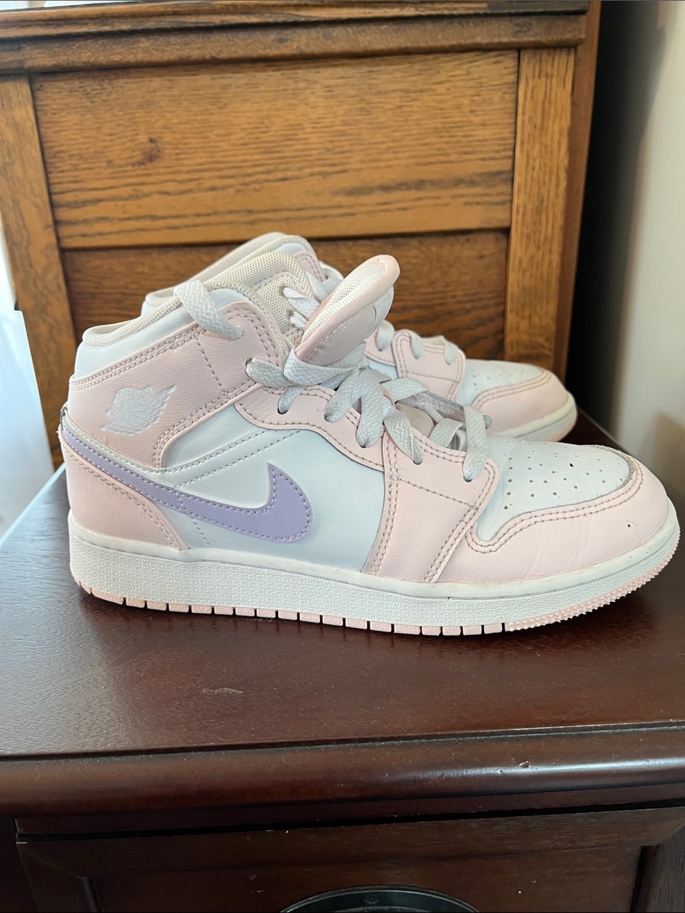 Nike Air Jordan Kids Mid-Top Sneakers in Light Pink and Lavender